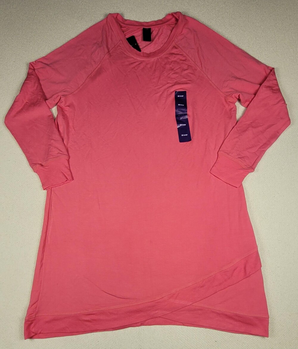 Active Life Shirt Womens XXL Dark Pink Long Sleeve Tunic Top Crewneck Activewear